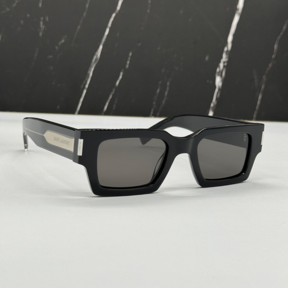 NEW SL572 001 SAINT LAURENT UNISEX BLACK SQUARE SUNGLASSES SL 572 001 - Picture 5 of 12